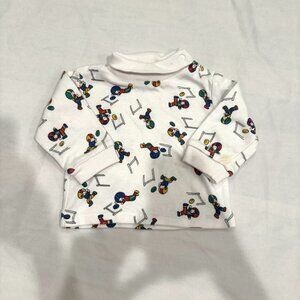 Vintage Toddler Size 2T 24M Football Turtleneck Sweater Sports Overall Shirt